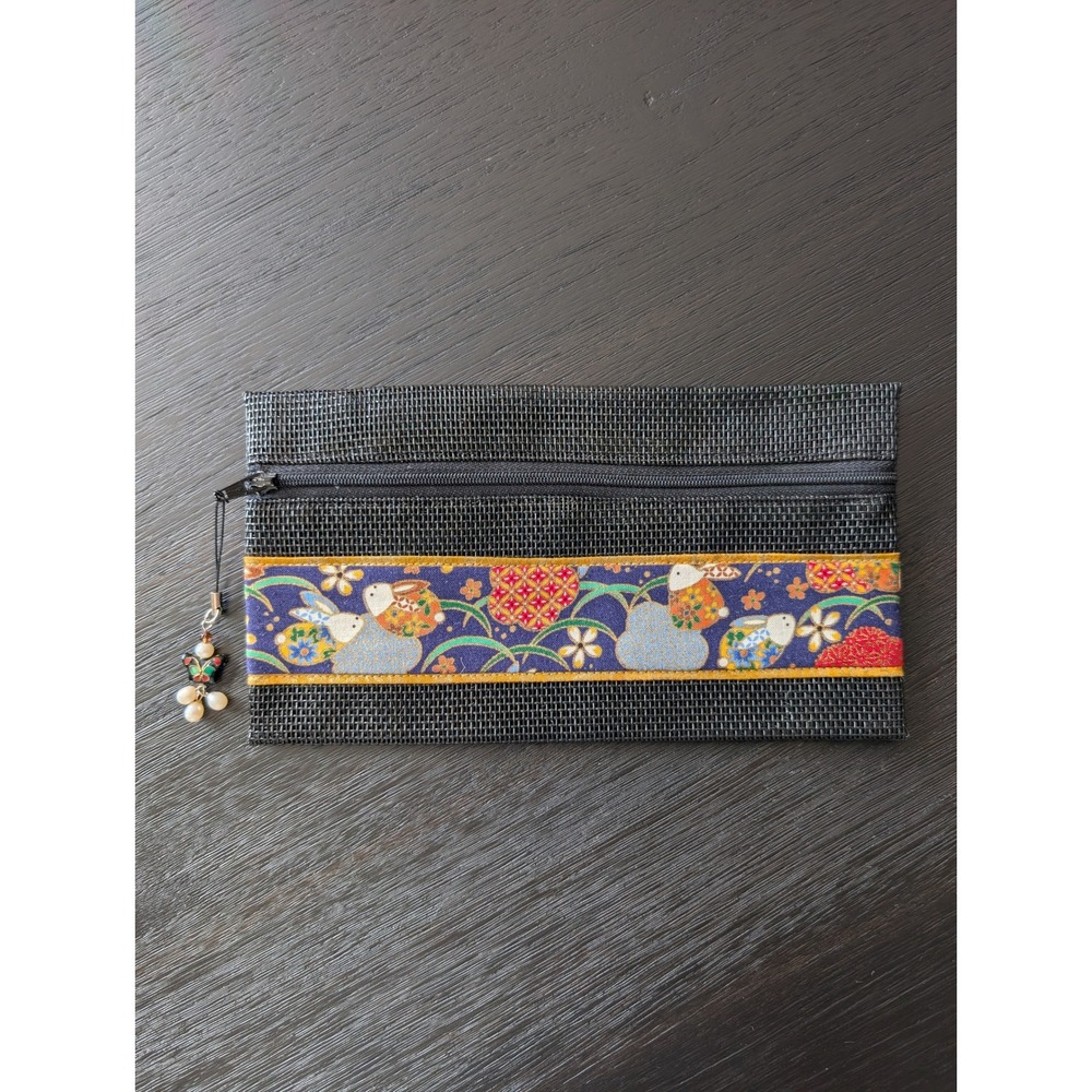 Kawaii Mesh‎ Zipper Pouch Japanese Rabbit Floral Fabric Trim Butterfly Charm